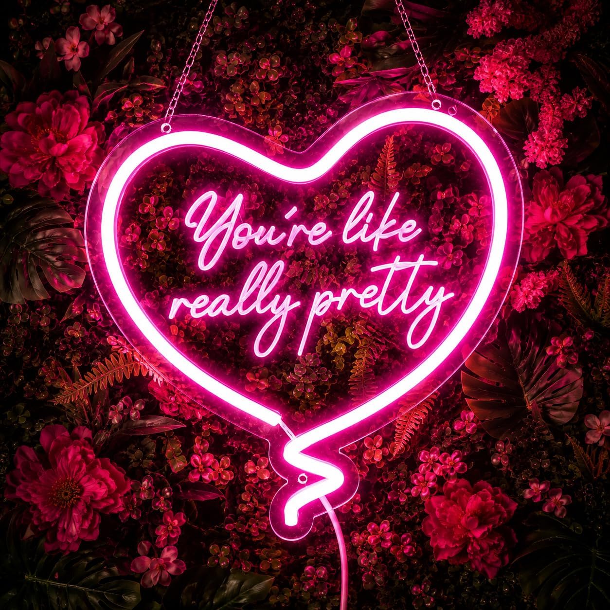 Неоновая вывеска «Розовое серд – обзор и цена Neon Sign Party