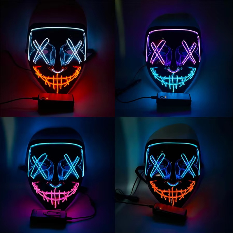 Холодный свет Хэллоуин Маска П – обзор и цена Neon Sign Party